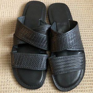 Lloyd Men's Black Leather Sandals.